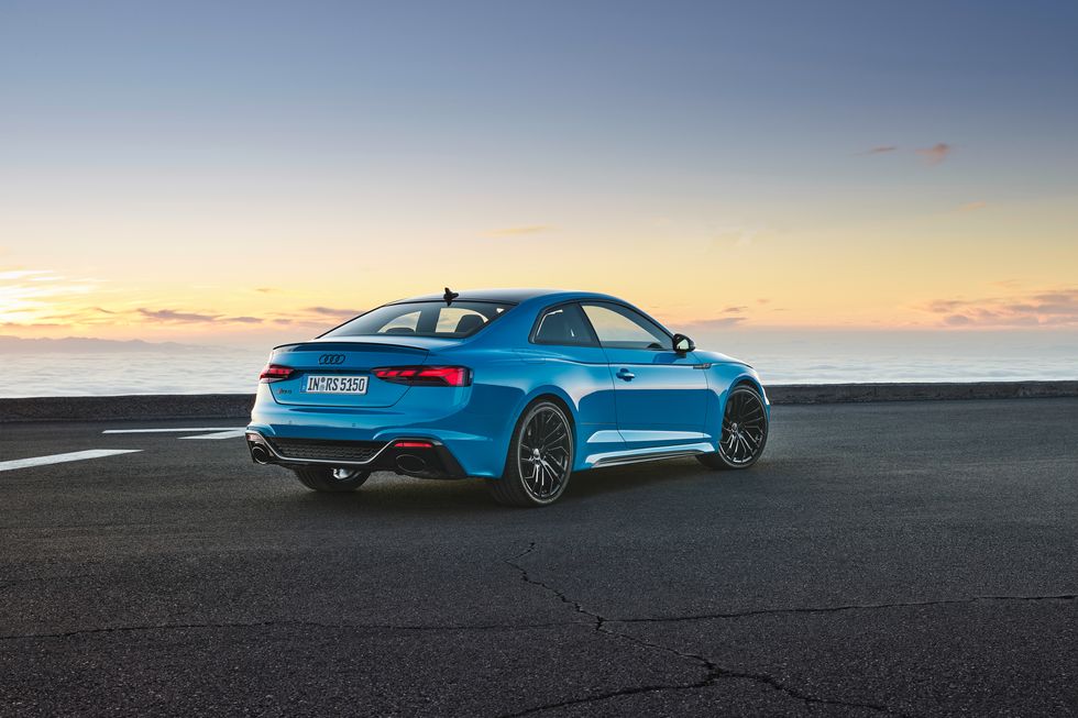 Audi RS 5 Coupe side angle view from back