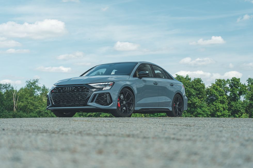 Audi RS3 front side angle view